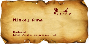Miskey Anna névjegykártya